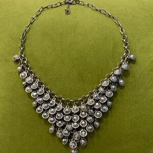 Cara New York Silver Chain With Crystal Statement Necklace